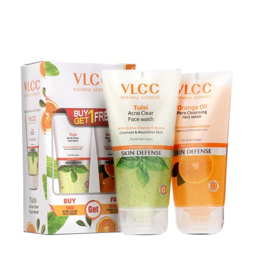 Vlcc Combo kit of Orange Oil Face Wash (150ml) & Tulsi Face Wash (150ml) (Pack of 2)