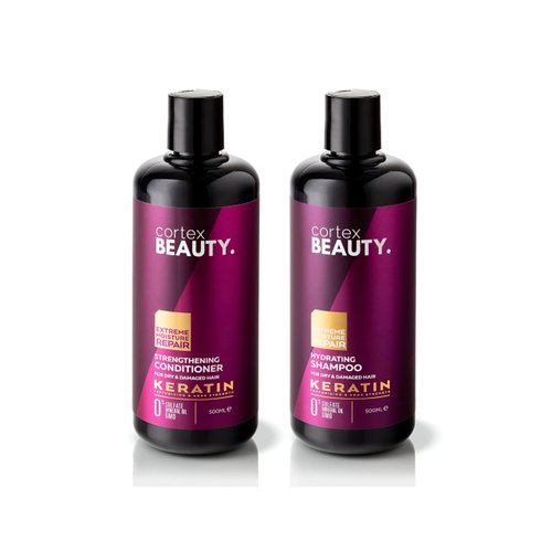 Cortex Beauty | Keratin Hydrating Shampoo and Strengthening Conditioner Set