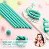 30 Pieces Flexible Curling Rods Twist Foam Hair Rollers Soft Foam No Heat Hair Rods Rollers and 1 Steel Pintail Comb Rat Tail Comb for Women Girls Long and Short Hair (Lake Green, 7 x 0.3 Inch)