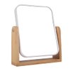 YYPDC Makeup Mirror with Natural Bamboo Stand, 1X/3X Magnification Double Sided 360 Degree Swivel Magnifying Mirror,Vanity Table,Office Desk,Room Decor, Beauty Gifts(Square)