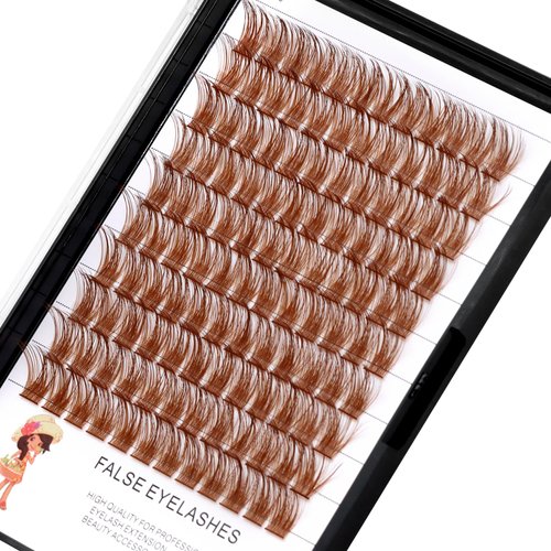Vayator Color Lash Cluster Light Brown Dark Brown Black Brown Various Colored False Eyelashes Clusters Professional Makeup Lash Cluster Grafted Eyelash Extension（Light Brown-10mm）