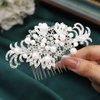 Latious Silver Bride Wedding Hair Comb Pearl Bridal Hair Clip Rhinestones Hair Piece Decorative Hair Accessories for Women and Girls