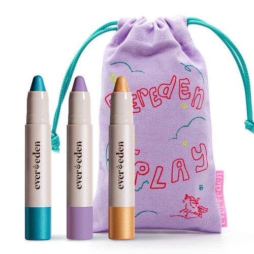 Evereden Kids Fantasy Face Crayon Trio: Non Toxic Kids Makeup & Multi-Purpose Face, Eye, & Lip Crayon - Creamy Clean Makeup for Kids - Vegan & Clean Makeup for Kids - Safe for Sensitive Skin