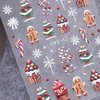 Christmas Nail Stickers for Nail Art, Santa Claus Tree Christmas Nail Art Stickers 4PCS 5D Embossed Snowflake Gingerbread Man Penguin Cake Xmas Nail Decals Manicure Supplies for Nail Art Decorations ﻿