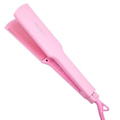 FoxyBae Flat Iron - Ceramic Tourmaline Technology - Hair Straightener with Negative Ions - Straightens & Curls Hair - Professional Salon Grade Hair Styling Tool (Pink, 1.75 Inch)