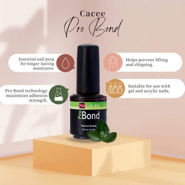 ProBond Nail Dehydrator by Cacee (Pro Bond), Nail Dehydrate and Bonder for Gel Nails and Acrylic Bond Aid Nail Prep Polish Primer 0.5 oz Complete Your Nail Supplies Set