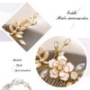 Jeairts Leaf Bride Wedding Hair Comb Flower Wedding Headpiece for Brides Rhinestone Bridal Hair Pieces Crystal Hair Accessories for Women and Girls (Gold)