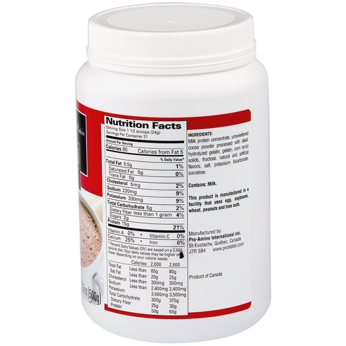 Protidiet High Protein Hot Cocoa Drink Mix 17.6 oz Canister