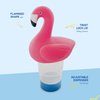 Floating Flamingo Shape Chlorine Dispenser for Pools Fits 3" Tablets - Pool Chlorine Floater with Adjustable Flow Vents Balanced Chemical Dispenser [3 Tablet Capacity] 7" Diameter Floater