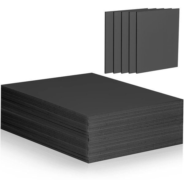 STRAWBLEAG 11.75x16.5 inch Black Foam Board 16Pcs Black Poster Board 3/16" Thick Foam Core Backing Board Black Mat Boards for Projects Art Presentations Crafts Display Favors