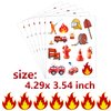PIBIPAID 400 Fire Truck Tattoos Temporary Stickers,for Promote Fire Safety Firemen Birthday Gender Reveal Baby Shower Party Favors Supplies Decorations Favors Goodie Bag Stuffers Prize