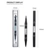Vtrem 2 in 1 Microblade Eyebrow Pen + Eyeliner Latest Fork-tips Tattoo Eye Brow Pencil with Black Liquid Eyeliner Double-headed Waterproof Stay All Day Eyebrow Pencils and Eye Liner (#01 Light Brown)