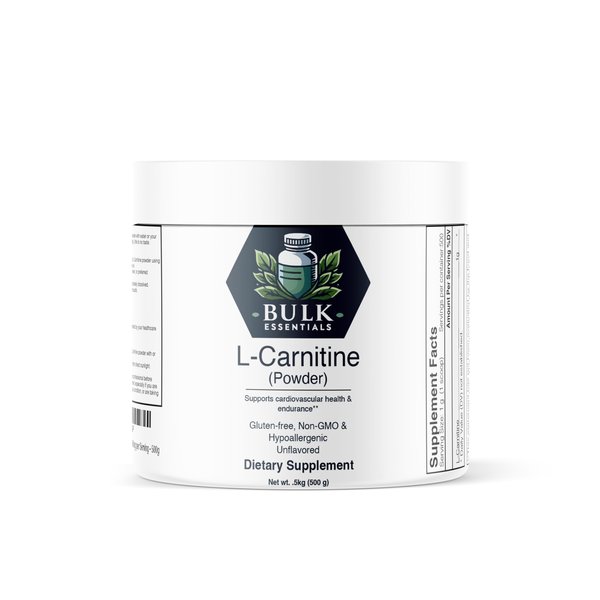 Bulk Essentials L-Carnitine Powder - Carnitine Supplement - Carnitine Powder - Amino Acid Supplement, Gluten Free, 1000mg per Serving - 500g