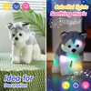 BSTAOFY 12’’ Musical Light up Husky Puppy Stuffed Animal Realistic LED Singing Dog Soft Plush Toy with Night Lights Glow in The Dark Birthday Valentines Christmas for Toddler Kids