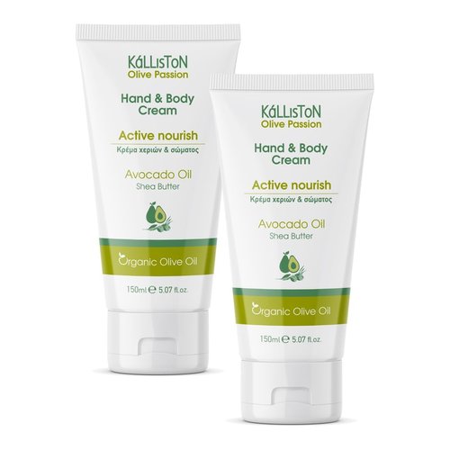 Kalliston, Organic Avocado Olive Oil Lotion, Hand & Body Cream, Made in Island of Crete, Greece, 5.07 oz Each, Pack of 2