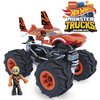 MEGA Hot Wheels Monster Trucks Building Toy Playset, Tiger Shark with 187 Pieces, 1 Micro Action Figure Driver, Orange and Black, Kids Age 5+ Years