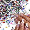 ZASKHLD Rhinestones Nail Art Charms Colorful Crystal Flatback Nail Gems 3D Mini Heart Star Nail Diamonds Kawaii Nail Crystals Mini Bling Random Nail Rhinestones for Crafts Acrylic Nail Supplies 500Pcs