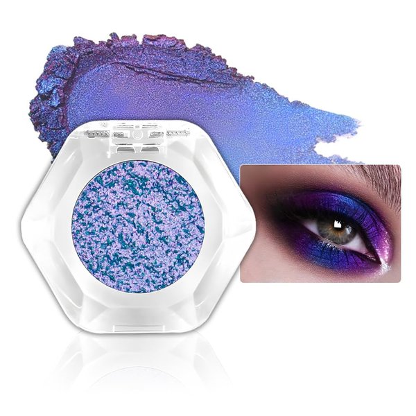 Holographic Glitter Multichrome Eyeshadows Makeup, Sparkly eyeshadow, Metallic Chameleon Eyeshadow, Multi-Dimensional Eye Looks, Festive Face and body Painting (03)