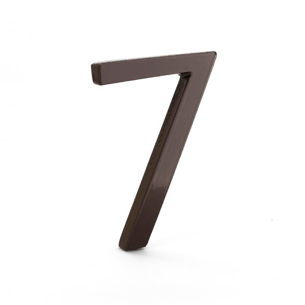 Montague Metal Products MHN-06-F-RB1-7 Solid Brushed Aluminum Modern Floating Address House Numbers, 6", Powder Coated Roman Bronze