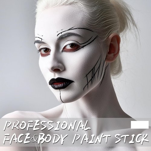LOKFAR White Face Paint Stick, White Body Paint Halloween Face-Paint, White Foundation Makeup, Full-Coverage White Face Makeup for Halloween Zombie Clown Vampire Skeleton Skull Joker Goth Makeup