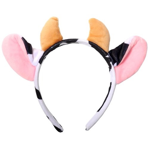 Kistreao Cow Ears Headband Cow Horns Hair Bands Cute Animal Ear Hair Accessories for Women Girls Halloween Cosplay Costume Festival Party Supplies