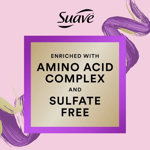 Suave Pink Luscious Curls Shampoo for Defining Curly Hair with Amino Acid Complex 16.5 oz