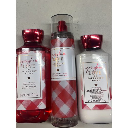 Bath & Body Works - Gingham Love - 3 pc Bundle - Trio - Shower Gel, Fine Fragrance Mist and Body Lotion - 2022