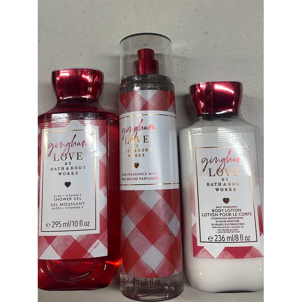 Bath & Body Works - Gingham Love - 3 pc Bundle - Trio - Shower Gel, Fine Fragrance Mist and Body Lotion - 2022