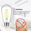 Ascher Vintage LED Edison Bulbs, 6W, Equivalent 60W, Non-Dimmable, Daylight 5000K, 700Lumens, ST58 Antique LED Filament Bulbs with 80+ CRI, E26 Medium Base, Clear Glass, Pack of 4