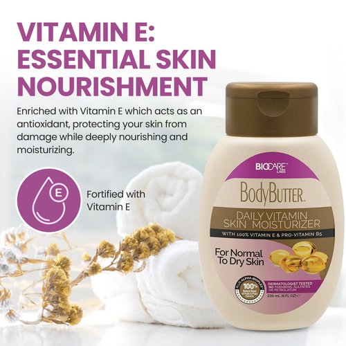 Biocare Labs Moisturizing Body Butter - Body Cream with Vitamin E and Pro-Vitamin B5 - Instantly Penetrates and Deeply Renews Skin - Lotion Designed for Visibly Smoother Skin