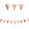 Rose Gold Party Decorations Metallic Fabric Triangle Pennant Banner Blush Pink Flag Bunting Garland for Wedding Birthday Anniversary Bridal Shower Engagement Graduation Hen Party Decorations Supplies