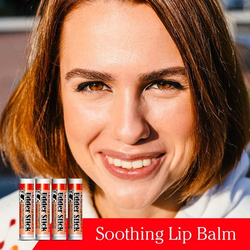 Dr. Hess Original Udder Stick SPF Lip Balm, Soothing Moisturizer Sun Screen Balm for Dry Lips with Jojoba, Beeswax & Shea Butter, Total Lip Care, Hydration & Repair, Pomegranate Flavor, 4 Pack