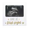 Tiny Ideas Love at First Sight Sonogram Picture Frame, Pregnancy Keepsake Photo Frame, Ultrasound Keepsake, Gender-Neutral Baby Nursery Décor, 4" x 6" Photo Insert, Gold Silver And White
