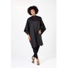 Betty Dain Shimmer Cutting/Styling Cape, Lightweight Iridescent Nylon, Snaps Adjust Up To 22 inch Neck Closure, Water Resistant, 54 Inches Wide x 62 Inches long x 22 Inches back, Black