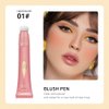 Liquid Contour+Highlighter Blush Stick+Liquid Blush Stick, Smooth Creamy Texture Face Makeup Wand, Multi-use Stick Natural Contour Blush Brighten Cheek Cosmetic (Contour+Blush#01+Highlighter #01)