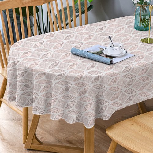 Bnejvif Oval Tablecloth, Modern Geometric Oval Tablecloth, Tablecloth Indoor/Outdoor Waterproof Wrinkle Free Durable Oval Tablecloth for Oval Tables 60 X 84 Inch