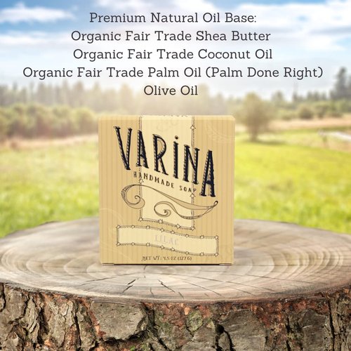 Varina Natural Lilac Bar Soap - Gentle Cleansing for Sensitive Skin, Floral - 3 Pack