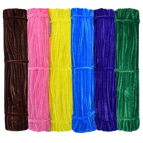 Multiple Colors Pipe Cleaners Chenille Stems (600 Pack) for DIY Art Decorations Creative Craft (6 mm x 12 Inch)