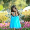 Lucakuins Fairy Wings for Girls Halloween Costumes,Butterfly Fairy Wings for Sparkle Fairy Princess Wings Cosplay Party Favor (Blue Wings-b1)