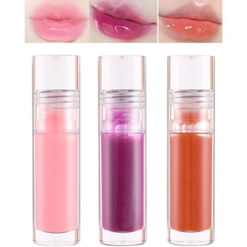 Hydrating Lip Glow Oil,Moisturizing Lip Gloss Oil Transparent Lip Glow Gloss, Lip Oil Tinted for Lip Care and Dry Lips, Long Lasting Nourishing Lip Glow Oil,Christmas Makeup Gift Set for Women