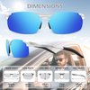 LINVO Mens Blue Mirrored Sports Sunglasses Polarized Sunglasses UV Protection Ultralight Al-Mg Frame Driving Cycling Fishing Sun Glasses