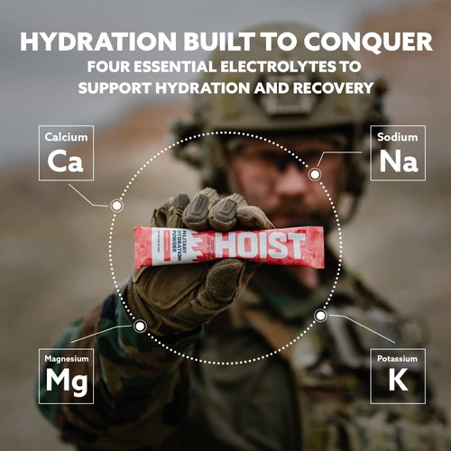 Hoist Premium Military Hydration Powder - Electrolyte Drink Mix - Powder Stick Pack, Peach Mango (12 Sticks Per Pack)