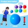 AMOR PRESENT 6PCS Inflatable Playground Ball, 8.5 Inches Bouncing Kick Ball for Kids, Giant Rubber Dodgeballs with Hand Air Pump, for Indoor Outdoor Games, Pool Toys, Party Favors