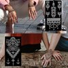 QSTOHENA Pack of 12 Henna Temporary Tattoo Stencil Kit - 145Pcs Glitter Airbrush Tattoo Sticker Indian Arabian Black Henna Tattoo Temp for Women Kids