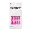 GoldFinger False Nails Kit, Jelly Color Ready to Wear Pink Fake Nails, Manicure Stick and Glue Included, Medium Length, Coffin Shape, Long-Lasting Hottest Trend Glue on Nails