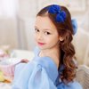 Kistreao Bow Headband Blue Hair Bows Hair Band Big Bows Headband Cute Hair Accessories for Women Girls Holiday Party Supplies