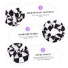 2 Pcs Black and White Checkered Hair Rope Hair Headbands Hair Ties Women Scrunchies Chessboard Pattern Hair Ribbons Scrunchies Ponytail Scrunchies Ponytail Holders Pu