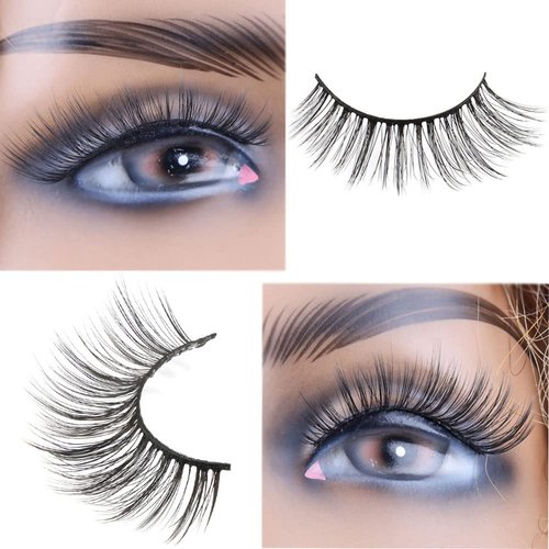 Kisslily 14 Pairs 18mm False Eyelashes Multipack Natural Look Wispy Fake Eyelashes Wholesale Contact Lens Friendly Faux Mink Lashes Pack Suitble For Daily Wear Lightweight No Glue (3DX14)
