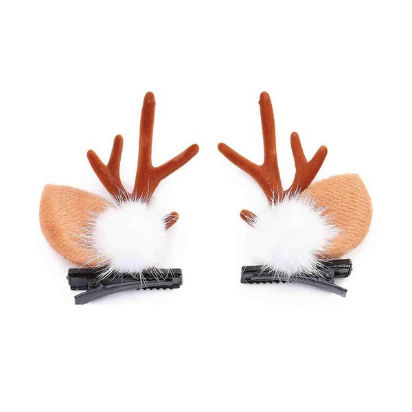 Soochat Christmas Hair Clips Reindeer Ears Hair Clips Deer Ears Hair Clips for Xmas Party Cosplay Hair Accessories