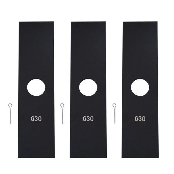 3-Pack 8'' 69601553630 Edger Blades .181" Compatible with Echo Edger Blades, with 3-Replacement Cotter Pins - Fits PE225 PE230 PE260 PE265 PE311